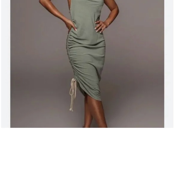 Jade. Green. JLUXLABEL Dress. Rope Detail. Adjustable Length. - Picture 2 of 8